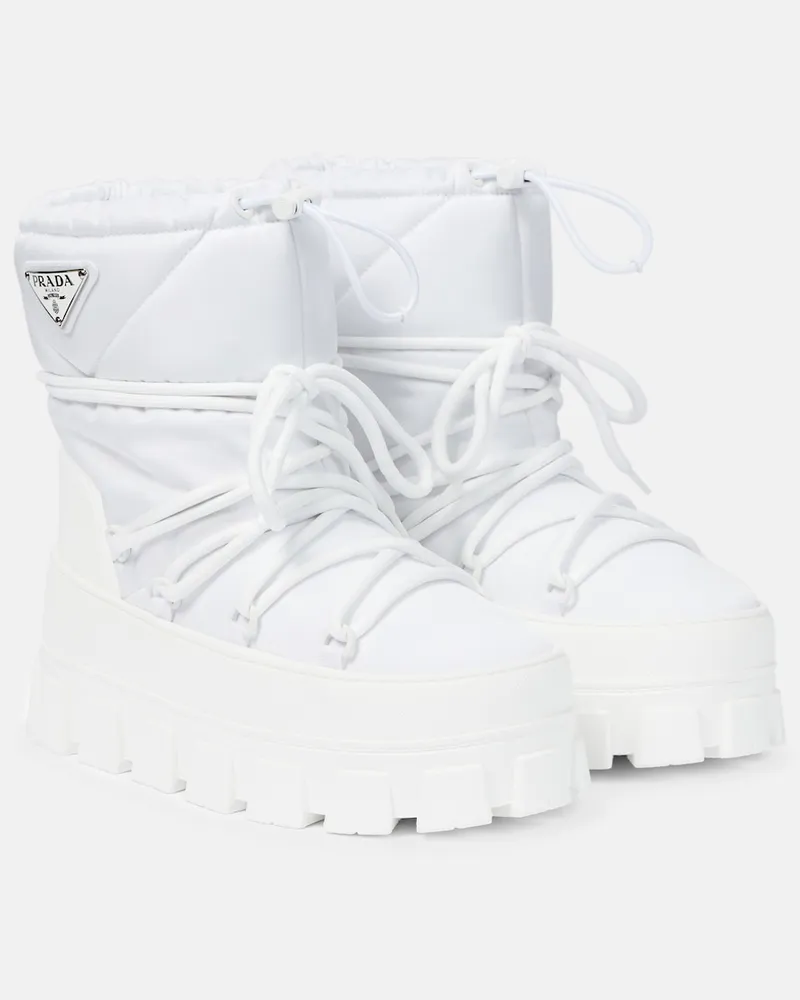 Prada Stivali doposcÃ¬ con plateau Bianco