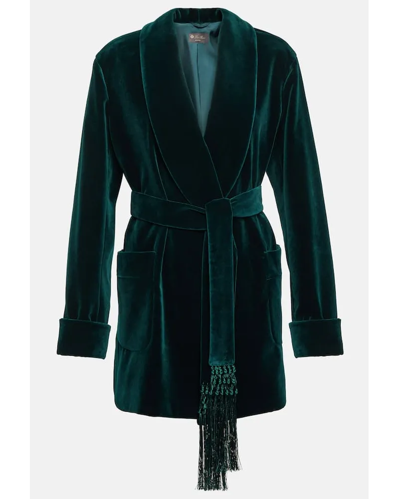 Loro Piana Blazer Raniya in velluto di cotone Verde