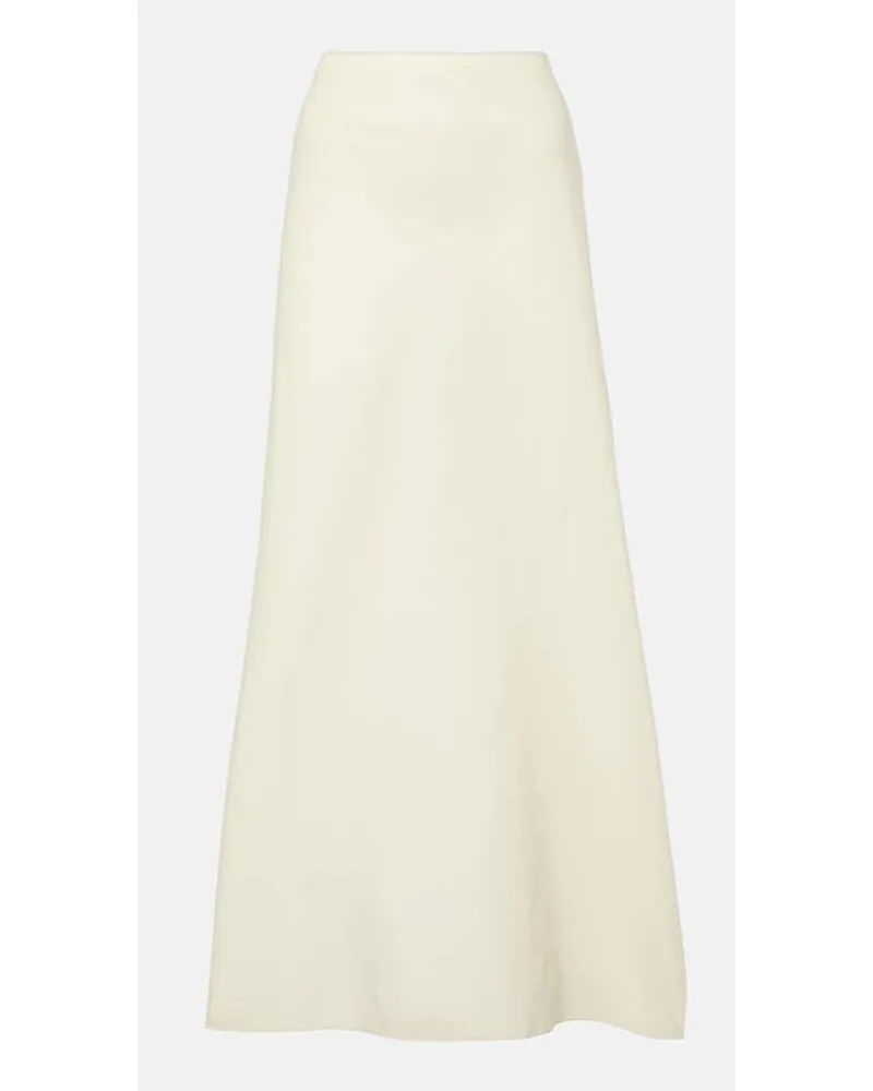 KHAITE Gonna lunga Mauva in seta e cotone Beige