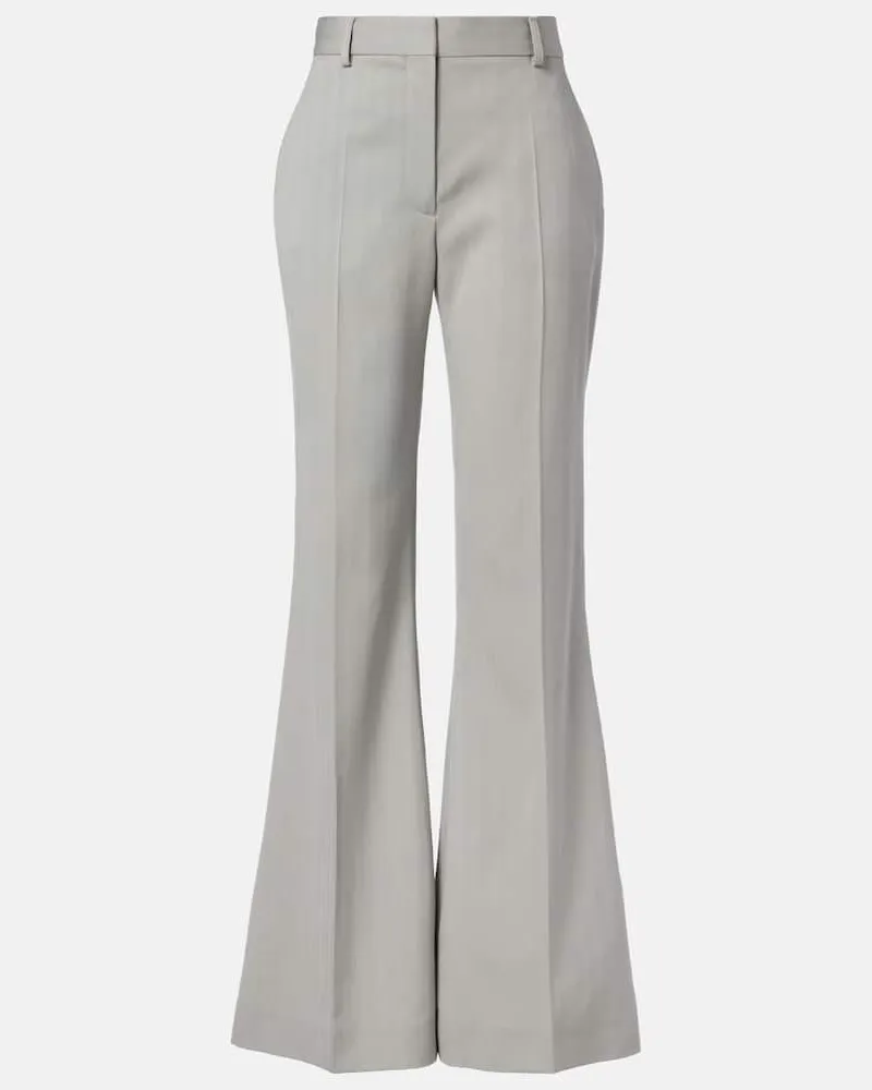 Stella McCartney Pantaloni bootcut in lana a righe Grigio