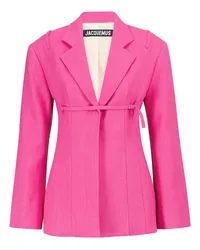 Jacquemus Blazer Sauge in misto lino Rosa