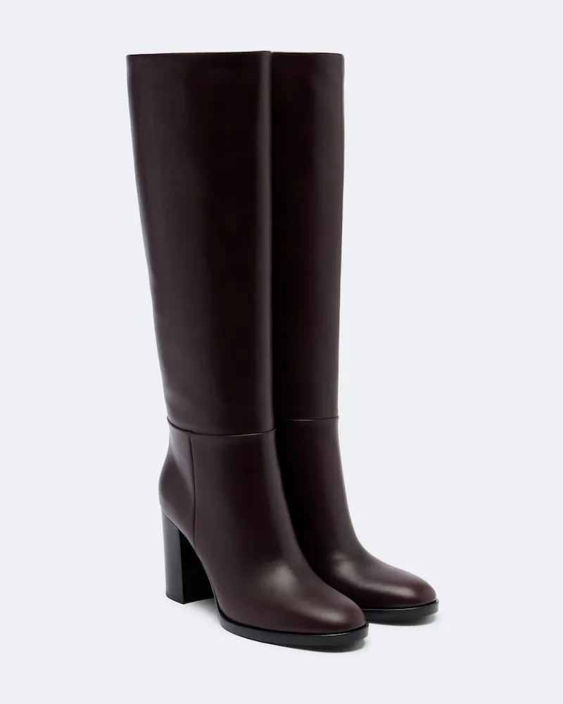 Gianvito Rossi Stivali Santiago in pelle Borgogna