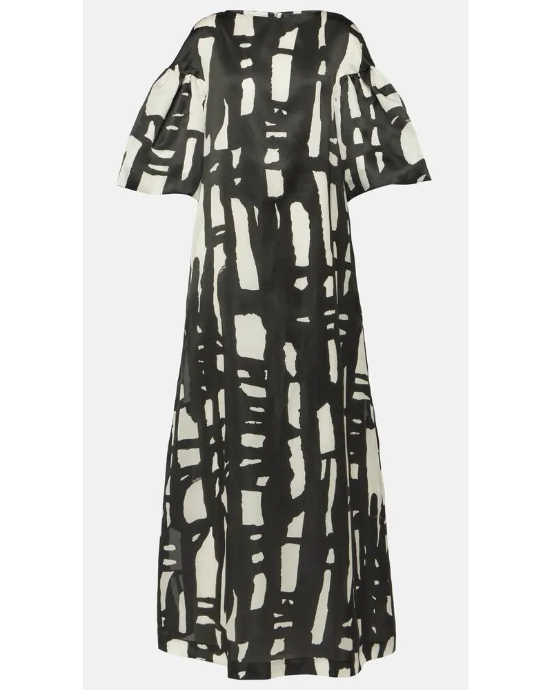 Max Mara Abito lungo in organza di seta Multicolore