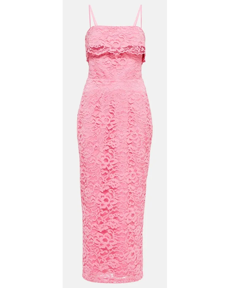 RASARIO Abito midi bustier in pizzo Rosa