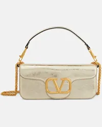 Valentino Garavani Borsa a spalla Lòco Medium in pelle Metallizzato