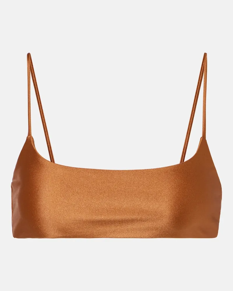 JADE SWIM Top bikini Muse Scoop Marrone