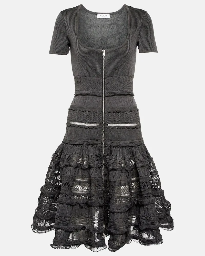Alaïa AlaÃ¯a Abito midi in maglia Nero