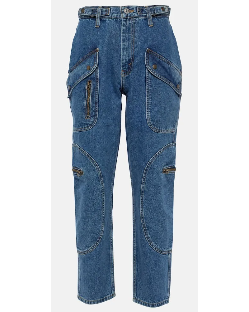 RE/DONE Jeans cargo Racer a vita alta Blu