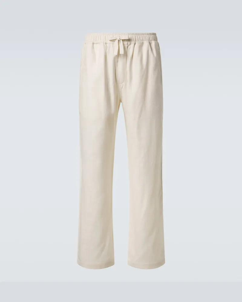 SAMAN AMEL Pantaloni regular in seta Bianco