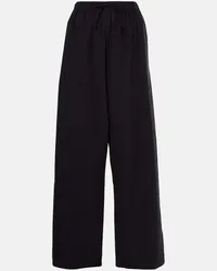 The Row Pantaloni Hubert in cotone a gamba larga Nero