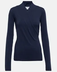 Velvet Top Meri in misto cotone Blu