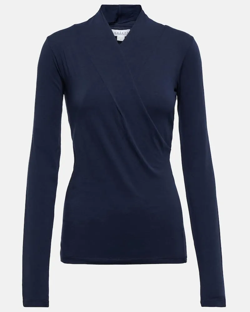Velvet Top Meri in misto cotone Blu