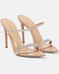 Gianvito Rossi Sandali in pelle con decorazioni Rosa