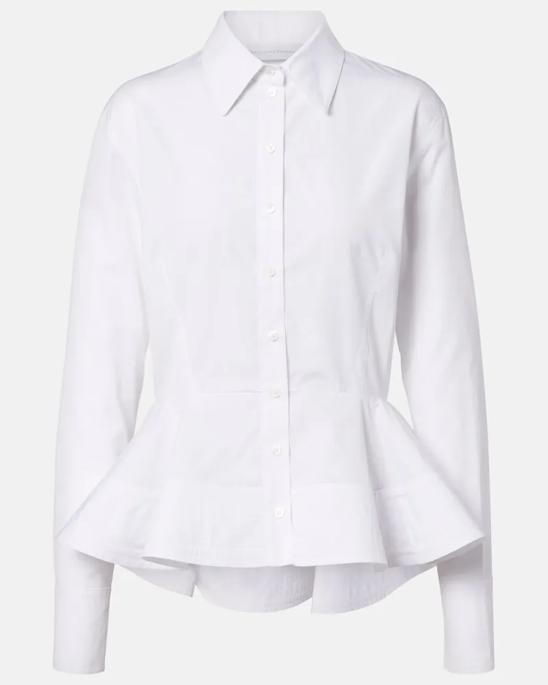 Stella McCartney Camicia in popeline di cotone con peplo Bianco