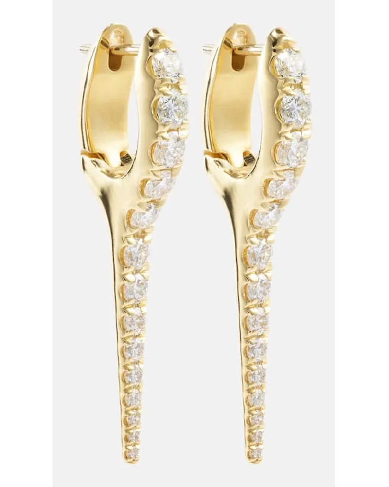 Melissa Kaye Orecchini Lola Small in oro 18kt con diamanti Oro