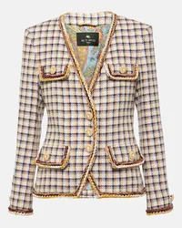 Etro Giacca in misto cotone a quadri Multicolore