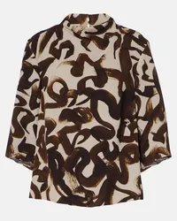 Dries van Noten Top con stampa Marrone