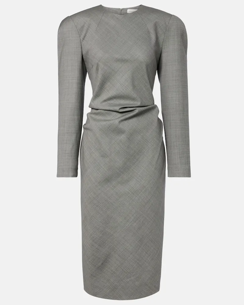 Magda Butrym Abito midi in lana con laccetti Grigio