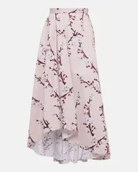 Alexander McQueen Gonna lunga in cotone con stampa Rosa