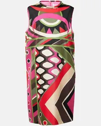 Emilio Pucci Miniabito Vivara in twill di seta Multicolore