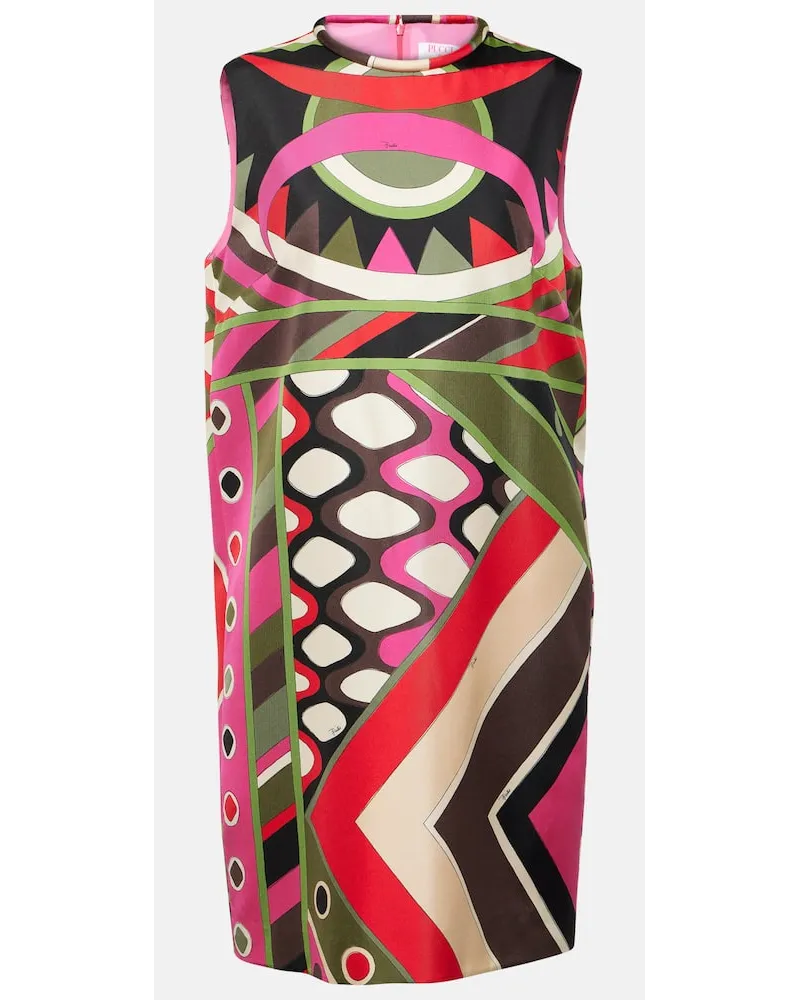 Emilio Pucci Miniabito Vivara in twill di seta Multicolore