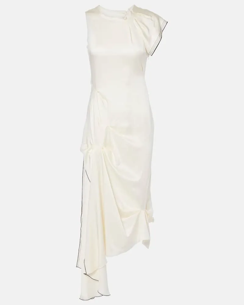 Victoria Beckham Abito midi in raso Bianco