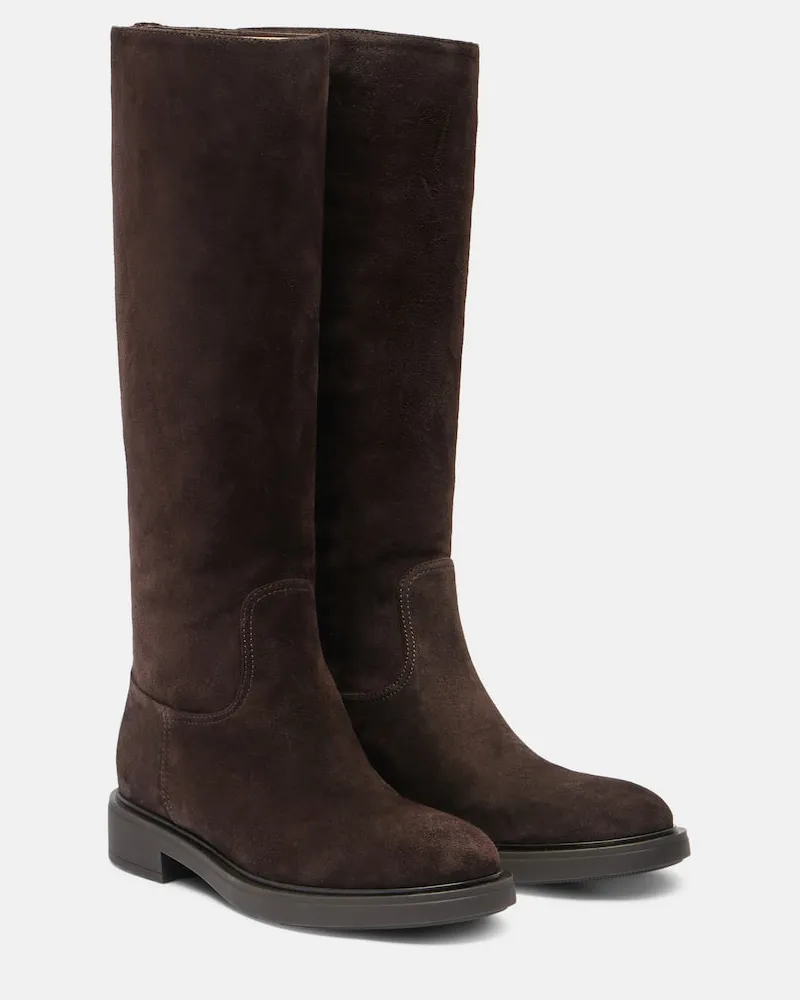 Gianvito Rossi Stivali Ascott in suede Marrone