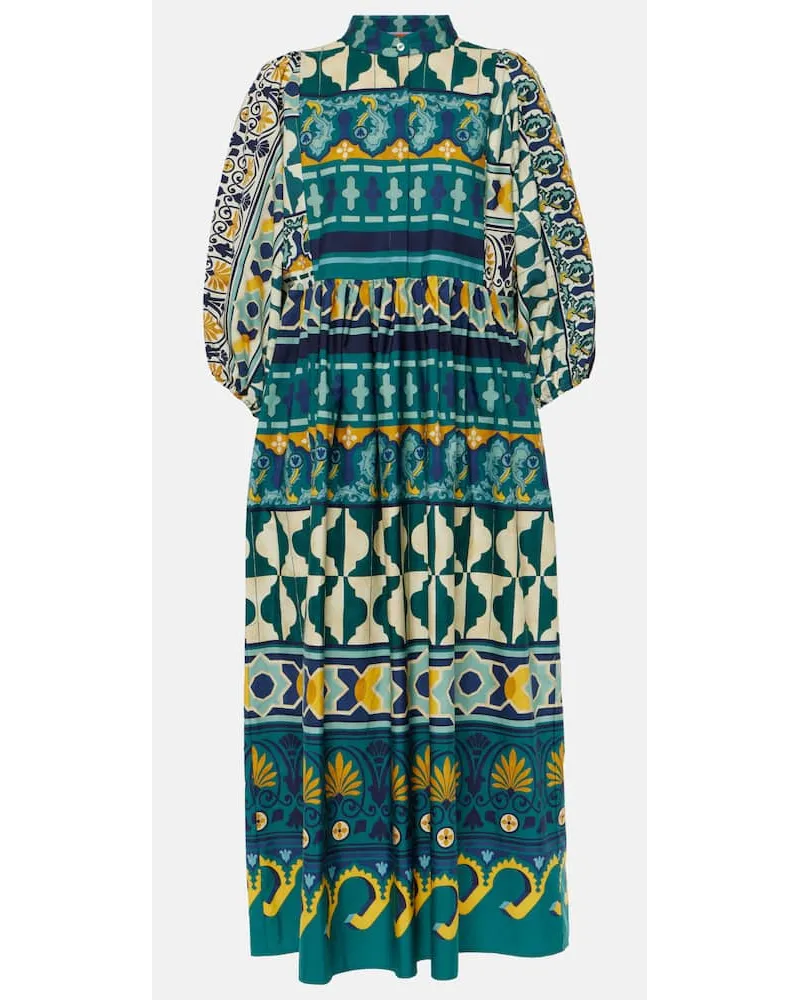 La DoubleJ Abito lungo Portofino in cotone con stampa Multicolore