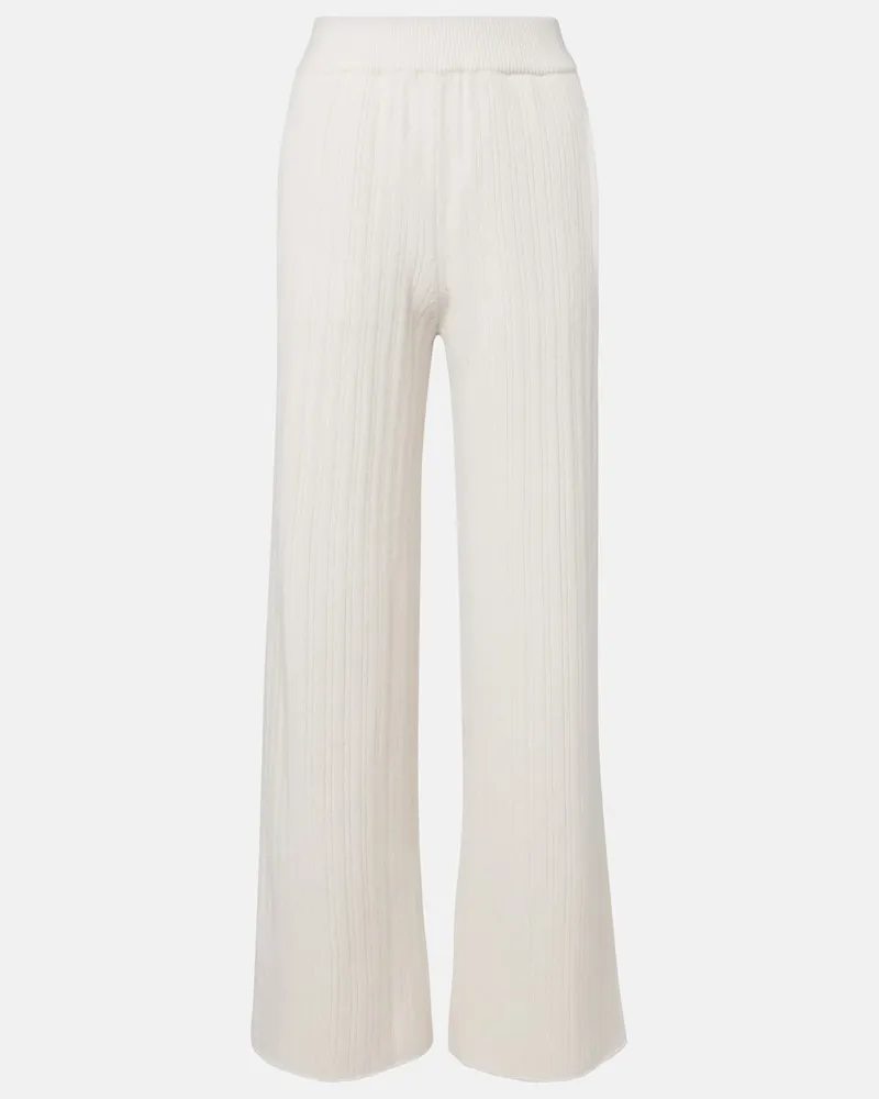 Eleventy Pantaloni regular in lana e cashmere Bianco