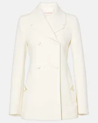 Valentino Garavani Blazer in crêpe di misto lana Bianco