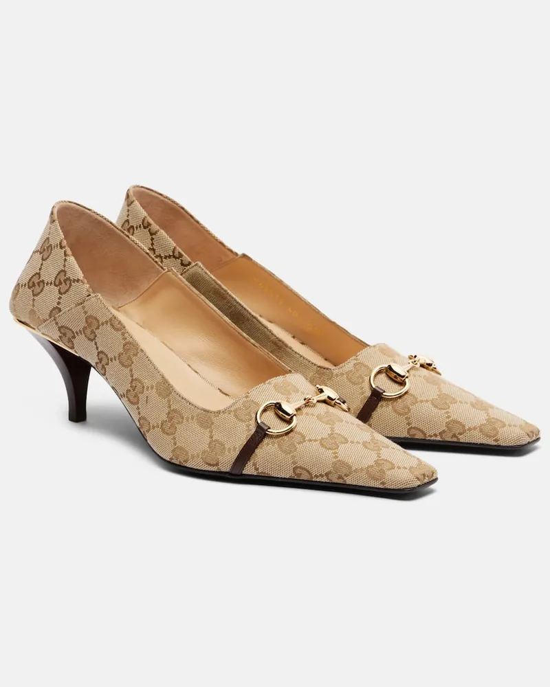 Gucci Pumps Vittoria 55 in canvas GG Beige