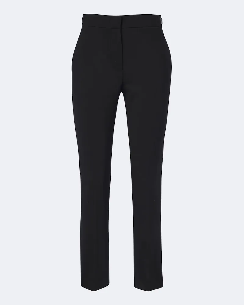 Max Mara Pantaloni regular in misto lana Nero