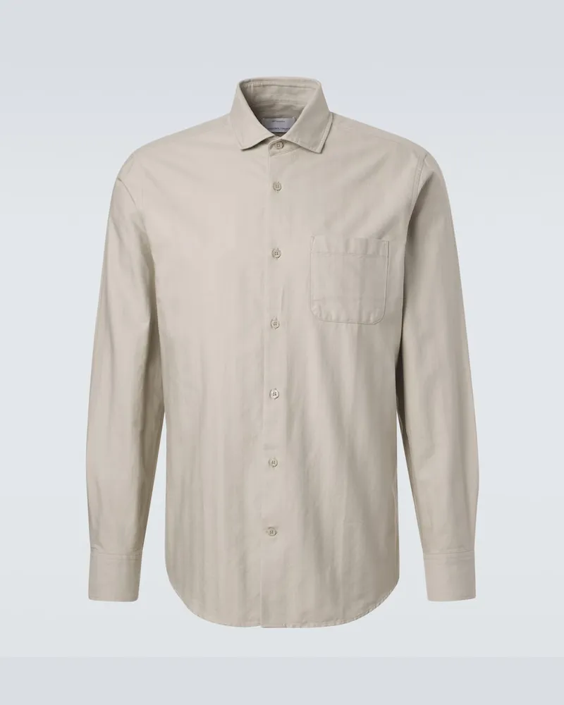Frescobol Carioca Camicia Emilio in denim Verde