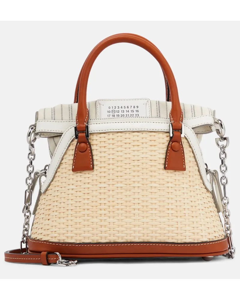 Maison Margiela Borsa 5AC Mini in rafia Bianco