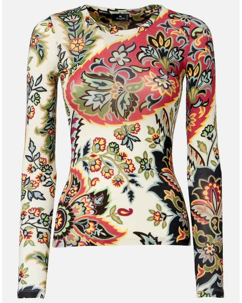 Etro Top Serafino in misto lana con stampa Multicolore