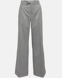 Brunello Cucinelli Pantaloni in lana a vita alta Grigio