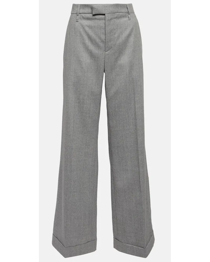 Brunello Cucinelli Pantaloni in lana a vita alta Grigio