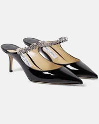 Jimmy Choo Mules Bing 65 in vernice con cristalli Nero