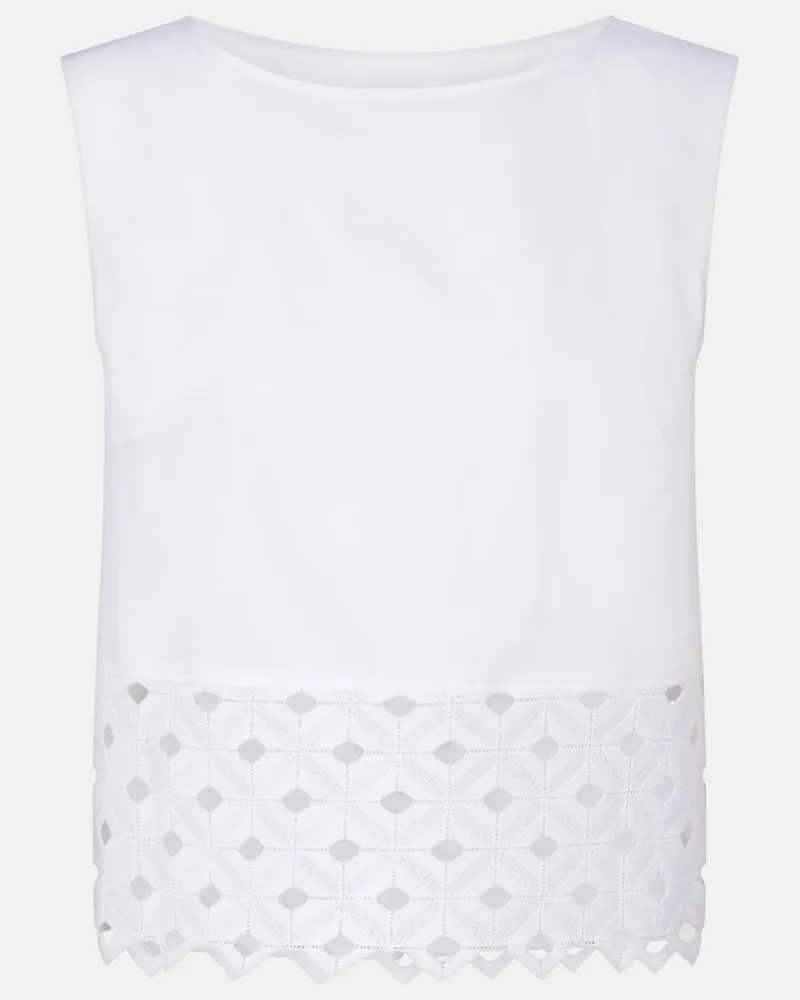 Max Mara Top Maggio in misto cotone Bianco
