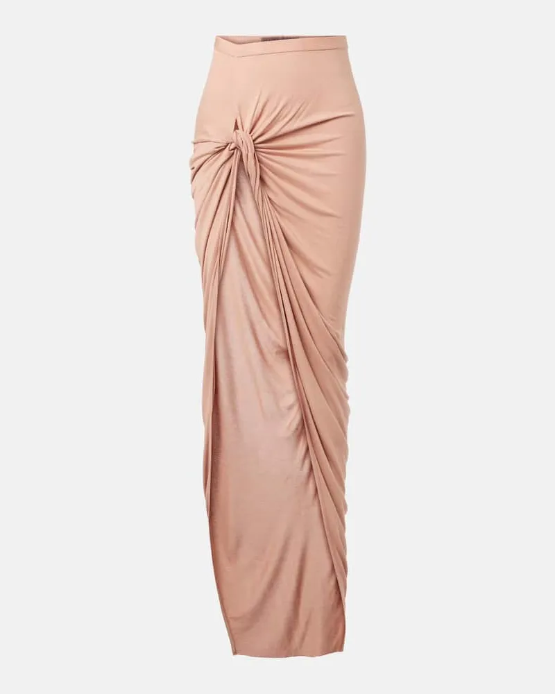 Rick Owens Gonna lunga asimmetrica in jersey Rosa