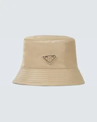 Prada Cappello da pescatore con logo Beige