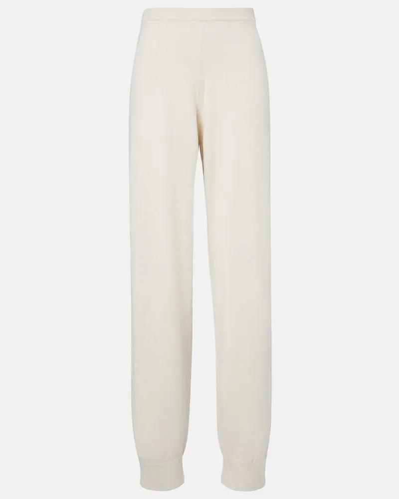 Jardin des Orangers Pantaloni sportivi in cotone e cashmere Bianco