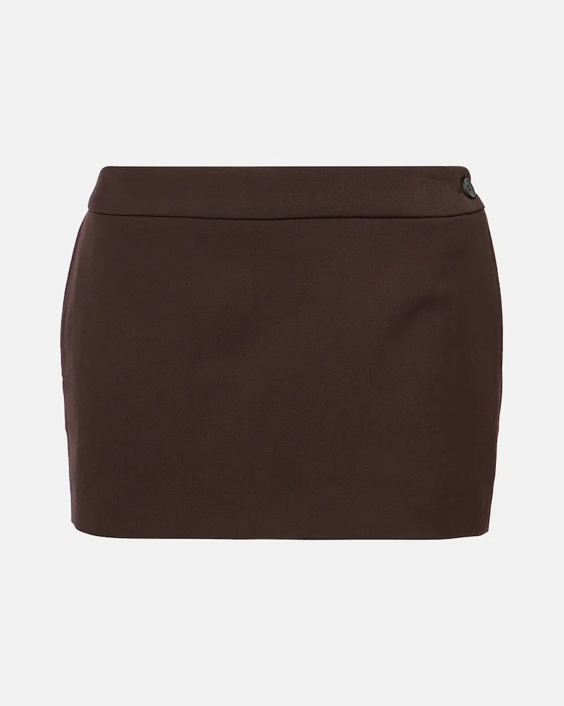 WARDROBE.NYC Minigonna a vita bassa in lana Marrone