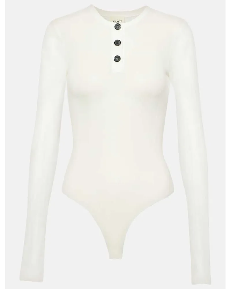 KHAITE Body Janelle in jersey di misto cotone Bianco