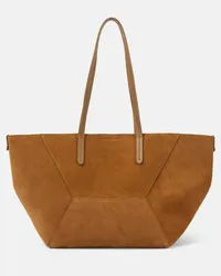 Brunello Cucinelli Borsa Large in suede Marrone