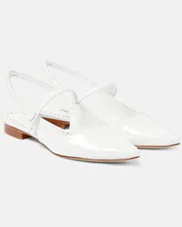 Manolo Blahnik Ballerine slingback Didionflant in vernice Bianco