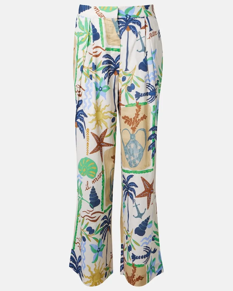 Velvet Pantaloni Trixie a gamba larga in cotone Multicolore