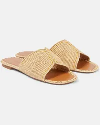 Robert Clergerie Sandali Ineni in rafia Beige