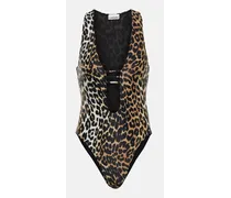 Costume intero con stampa leopardata