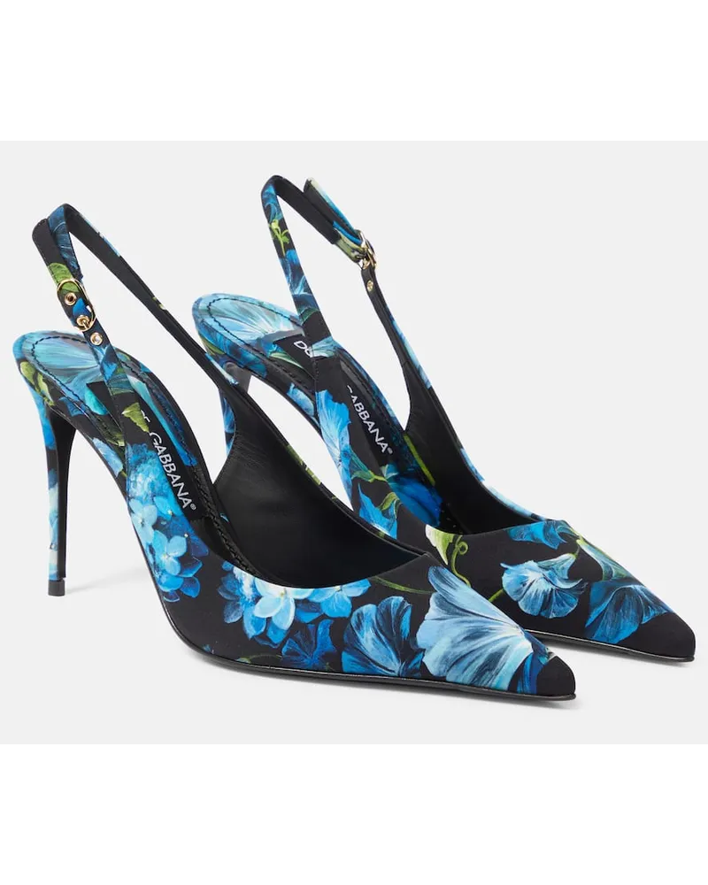 Dolce & Gabbana Pumps slingback in canvas Multicolore